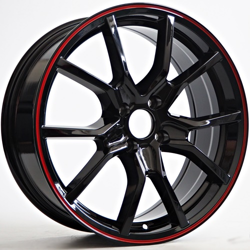 Ratlankis Ruby 7X17 4X100 ET38 73,1 Black+Red Lip – tootefoto