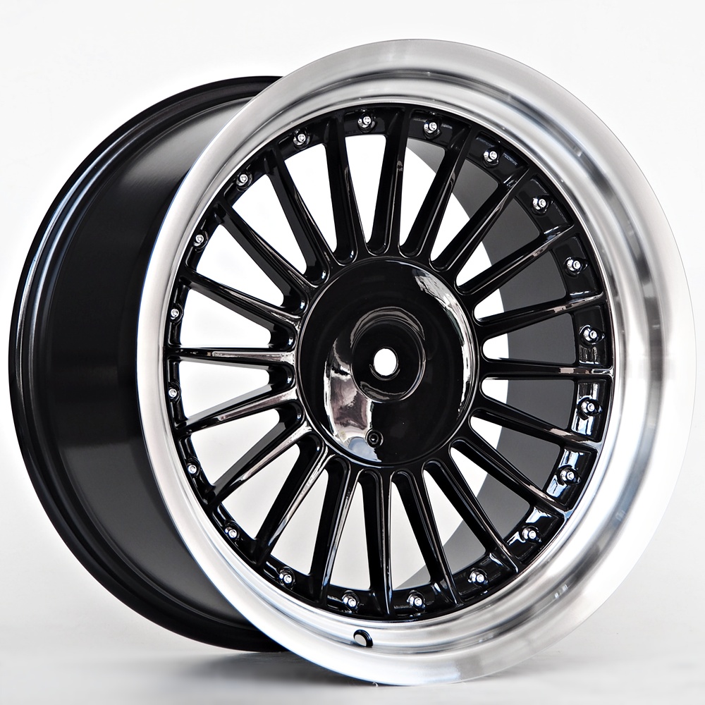 Ratlankis Steel 9X17 5X120 ET15 74,1 Black Machined Lip Chrome Rivets – tootefoto
